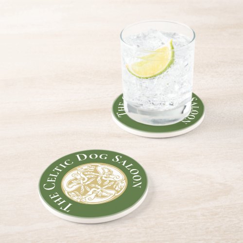 Gold Celtic Dog Trio Custom  Coaster