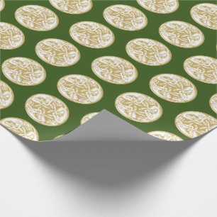 Gold Celtic Dog Trio Patten Wrapping Paper