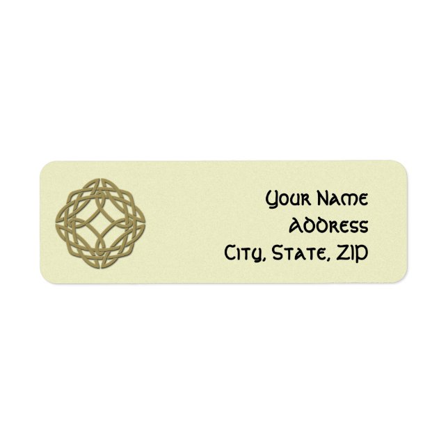 Gold Celtic Eternity Knot Return Address Label (Front)
