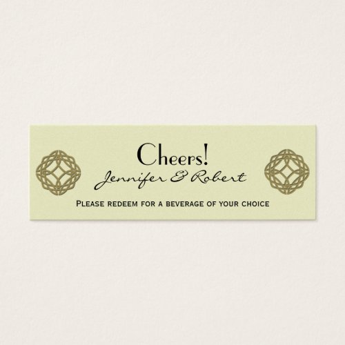 Gold Celtic Eternity Knot Wedding Drink Ticket Business Card Template