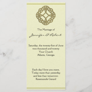 Gold Celtic Eternity Knot Wedding Program