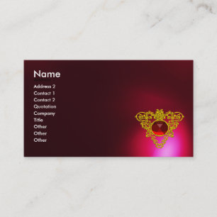 GOLD CELTIC HEART JEWEL Red Ruby Gemstone,Burgundy Business Card
