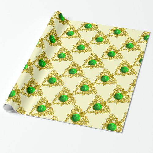GOLD CELTIC HEART Saint Patricks Day Wrapping Paper