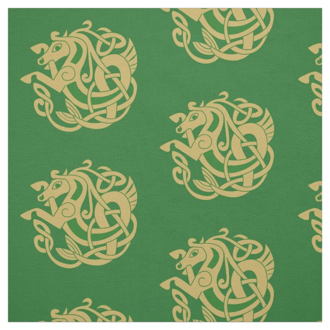 Gold Celtic Horse Symbol Fabric (Swatch)