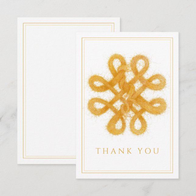 GOLD CELTIC KNOT 3.5x5 Flat Thank You Card (Front/Back)
