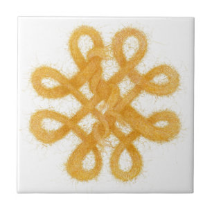 GOLD CELTIC KNOT 4.25" Square Ceramic Tile