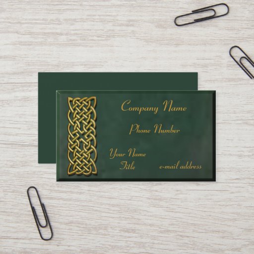 Customizable Gold Celtic Knot Business Card