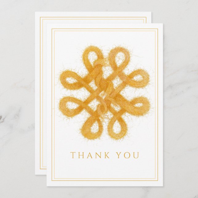 GOLD CELTIC KNOT Flat Thank You Card (Front/Back)