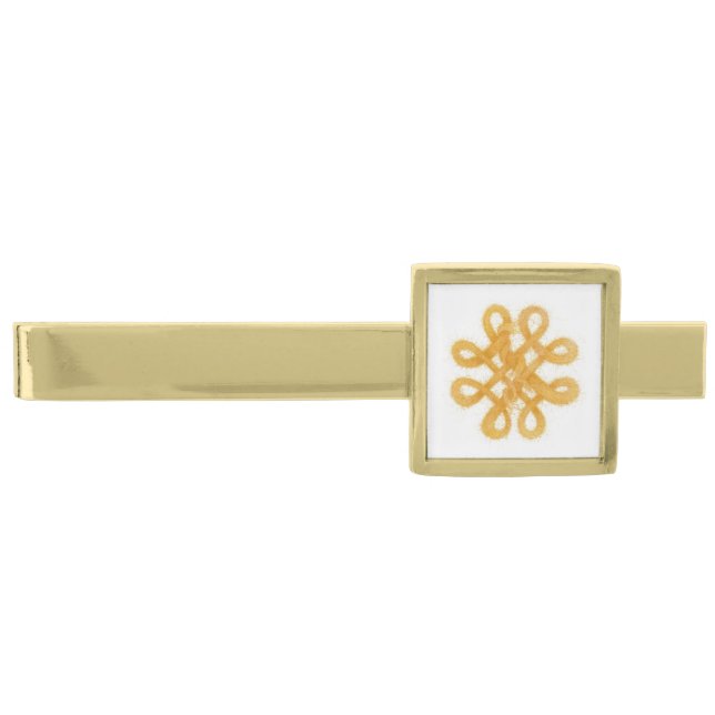 GOLD CELTIC KNOT Gold Finish Tie Bar (Front)