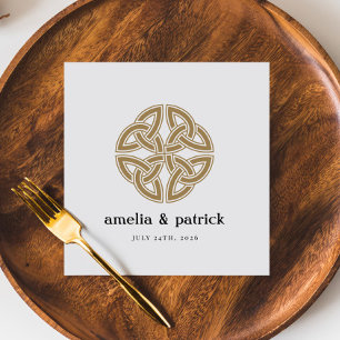 Gold Celtic Knot Irish Wedding Napkins