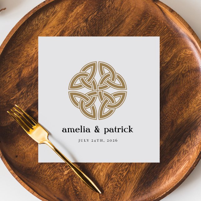 Gold Celtic Knot Irish Wedding Napkins (Creator Uploaded)