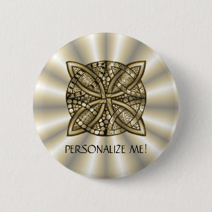 Gold Celtic Knot Original Artistic Design Pinback Button