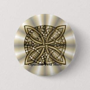 Gold Celtic Knot Original Artistic Design Pinback Button