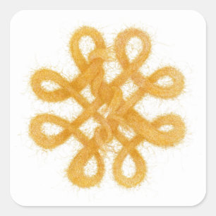 GOLD CELTIC KNOT Small Square Stickers