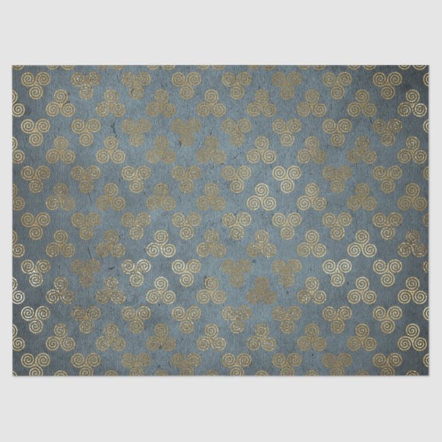 Gold Celtic Knot Spiral Decoupage Tissue Paper (Front)