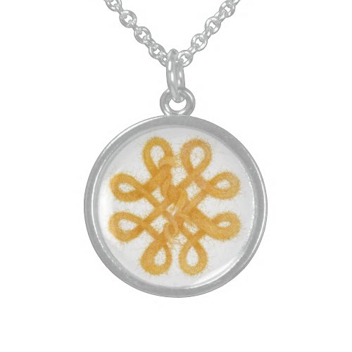 GOLD CELTIC KNOT Sterling Silver Round Necklace