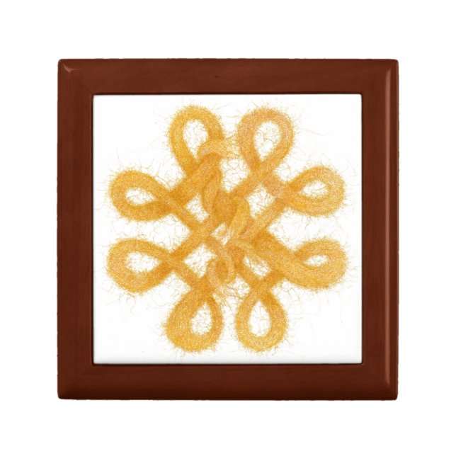 GOLD CELTIC KNOT Wooden Keepsake Box (Front)