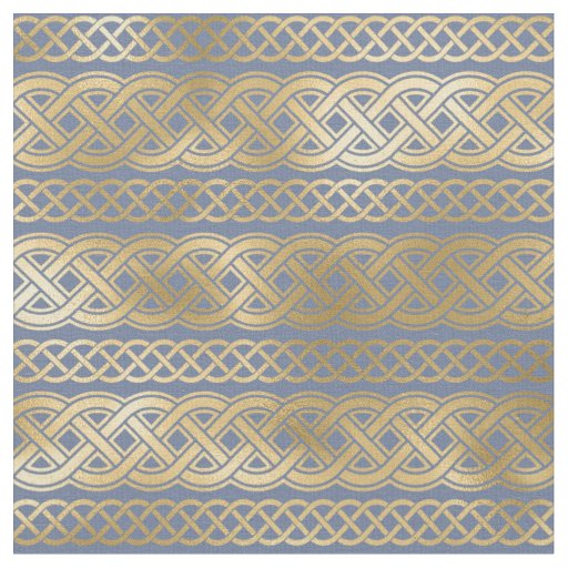 Gold Celtic Knots on Blue Fabric
