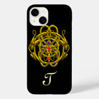 GOLD CELTIC KNOTS WITH TWIN DRAGONS Black
