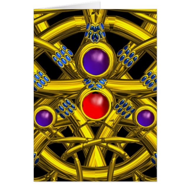 GOLD CELTIC KNOTS WITH TWIN DRAGONS CARDS (Front)