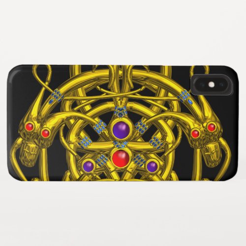 GOLD CELTIC KNOTS WITH TWIN DRAGONS iPhone XS MAX CASE