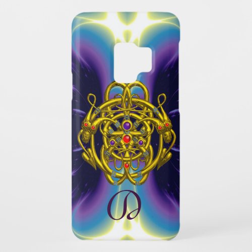 GOLD CELTIC KNOTS WITH TWIN DRAGONS MONOGRAM Case_Mate SAMSUNG GALAXY S9 CASE