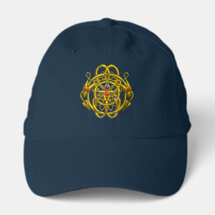 GOLD CELTIC KNOTS WITH TWIN DRAGONS PERFORMANCE CAP