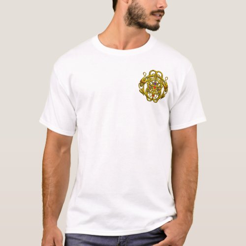 GOLD CELTIC KNOTS WITH TWIN DRAGONS T_Shirt