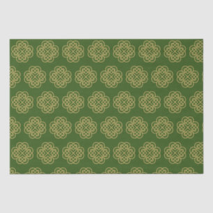 Gold Celtic Shamrock Pattern Tissue Paper