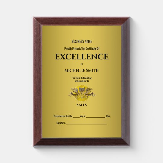 Gold certificate award crest seal 2 PERSONALIZE