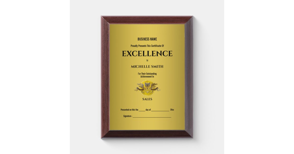 Gold certificate award crest seal 2 | PERSONALIZE | Zazzle