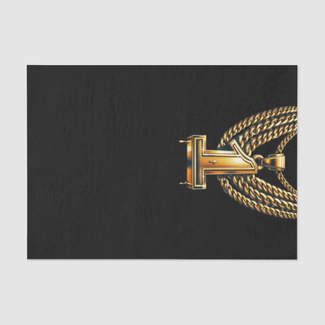 Gold Chain 1 Drip #1 1st Birthday Party Tissue Paper (Front)