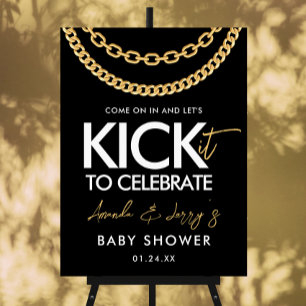 Gold Chain Hip Hop Baby Shower Welcome Sign