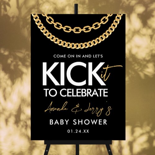 Gold Chain Hip Hop Baby Shower Welcome Sign