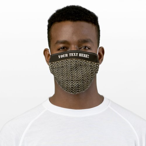 Gold Chain Link Punk Style Pattern Adult Cloth Face Mask