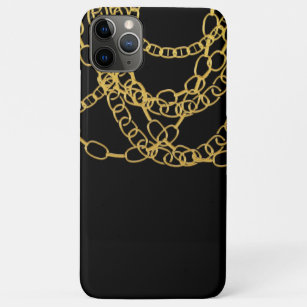Gold Chains Black Hip Hop Chain iPhone 11 Pro Max Case