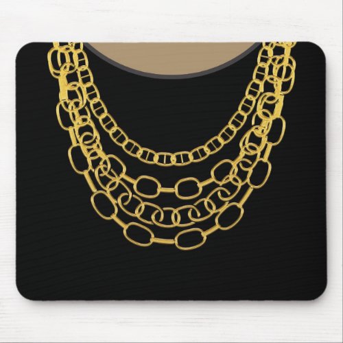 Gold Chains Black Hip Hop Dance Birthday Party Mouse Pad