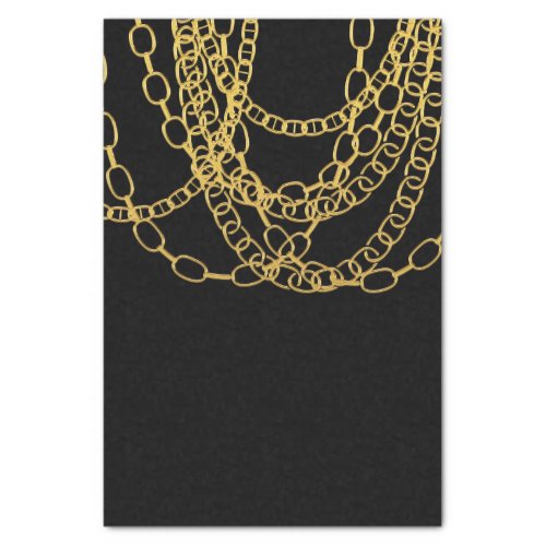 Gold Chains Black Hip Hop Dance Birthday Party Tissue Paper