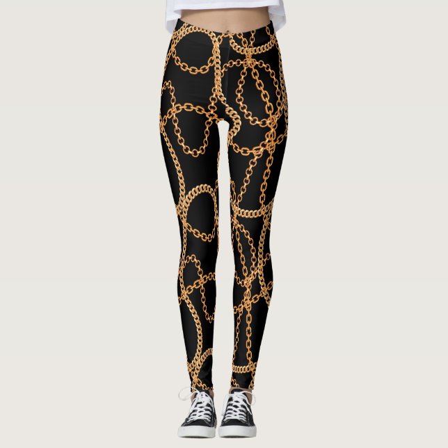 Gold Chains Luxury  Leggings (Front)