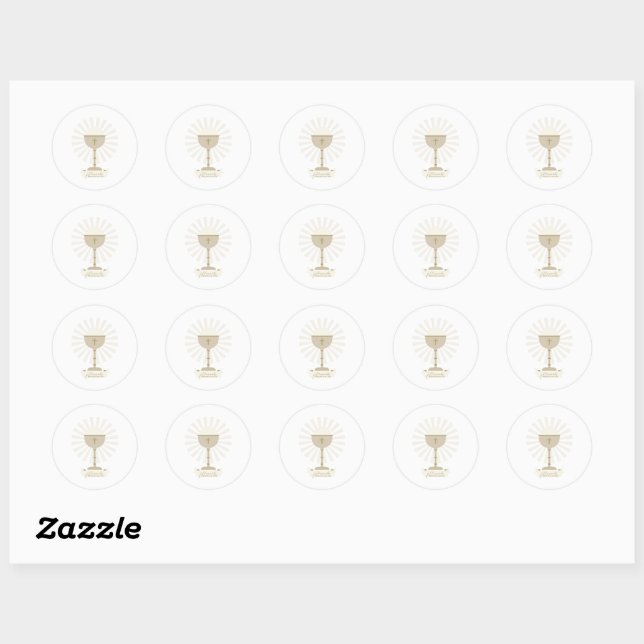 Gold Chalice Communion Stickers (Sheet)