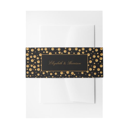Gold Champagne Bubbles Engagement Party Invitation Belly Band