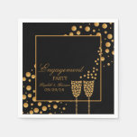 Gold Champagne Bubbles Engagement Party Paper Napkins at Zazzle