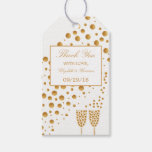 Gold Champagne Bubbles Wedding Gift Tags at Zazzle
