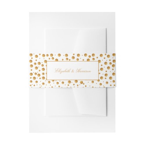 Gold Champagne Bubbles Wedding Invitation Belly Band