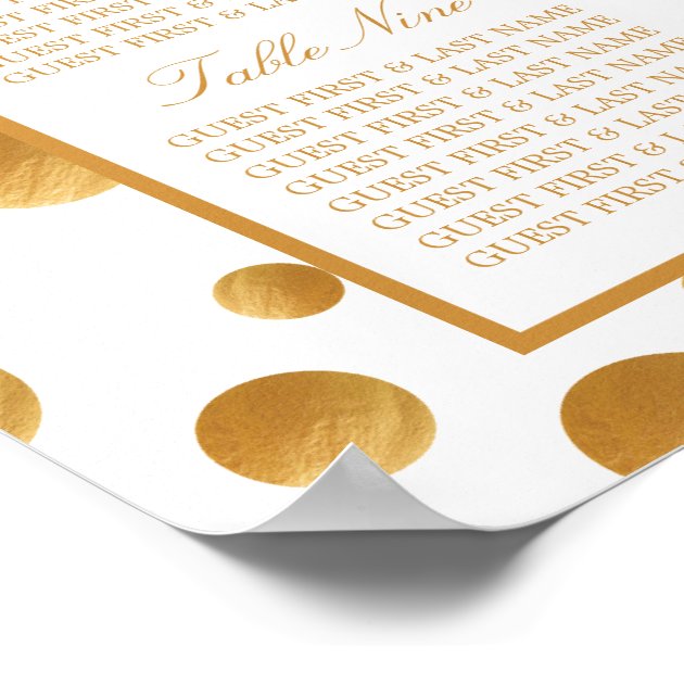 Gold Champagne Bubbles Wedding Seating Chart