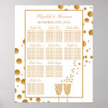 Gold Champagne Bubbles Wedding Seating Chart at Zazzle