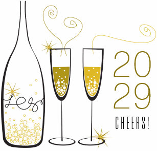 Gold Champagne Cheers Bubbly Stylish Chic New Year Square Sticker