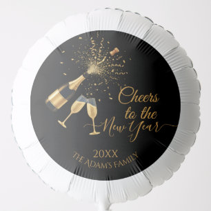 Gold Champagne Cheers New Year Party Balloon
