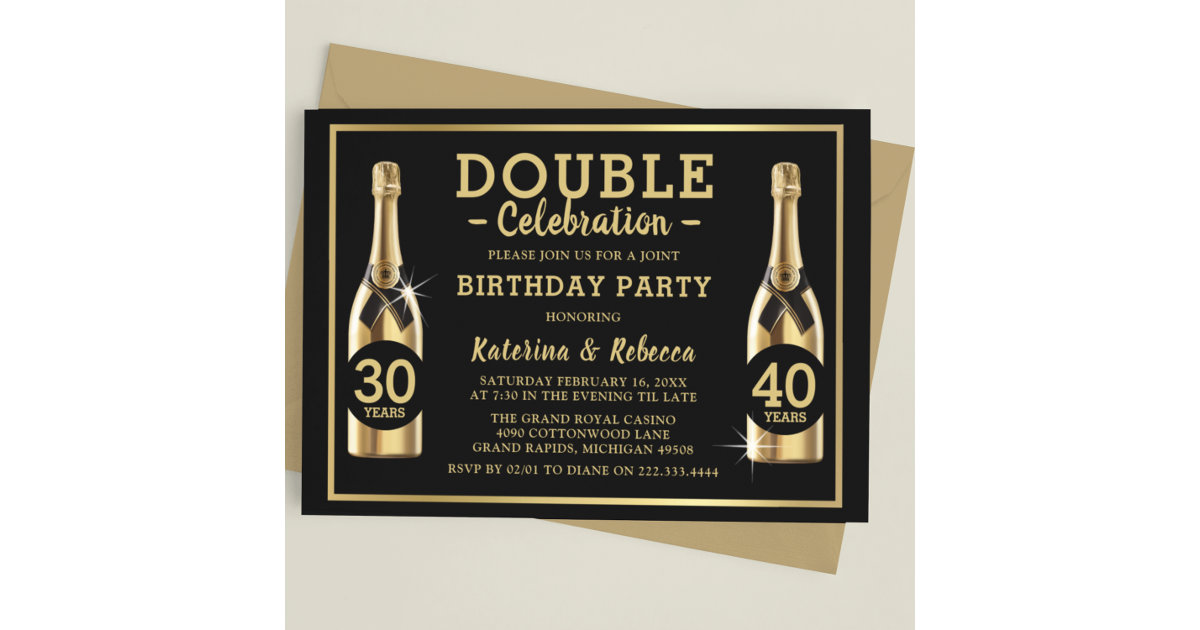 30th Birthday Invitation Card Pink Champaign Celebrations