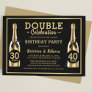 Gold Champagne Elegant Double Birthday Party Invitation